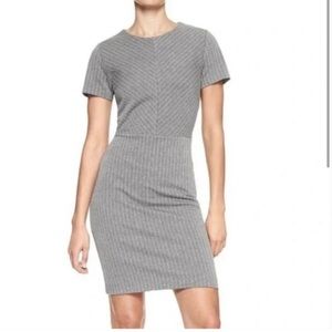 Banana Republic Pinstriped Short Sleeve Professional Dress